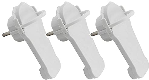 3 Stück (!!) Winkelstecker extraflach weiß/für Leitungen 3x 1,0 mm² oder 1,5 mm² / IP20 Innenbereich/Schuko-Stecker/Flachstecker ideal hinter Möbel. WeBaSo Spar-Pack WSP3x60-FlStW