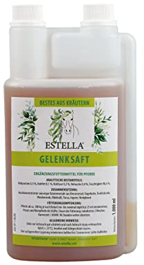 ESTELLA GELENKSAFT(1 Liter Dosierflasche) - NEU - für Pferde mit Gelenkbeschwerden, wie Arthrose, Sehnen- oder Bänderschäden - Lahmheit stoppen mit Kräutersaft