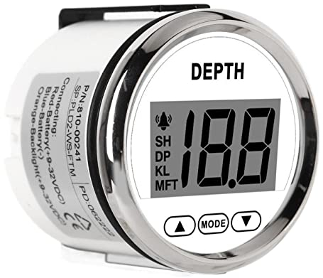 Echolot für Boote, Echolot Wasserdichter Dash Echolotgeber mit Weißer Hintergrundbeleuchtung für Boote, Wasserdichter Dash Echolotgeber mit Weißer Hintergrundbeleuchtung für