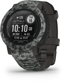 Garmin Instinct 2, Camo-Edition, GPS Outdoor Watch, Multi-GNSS Support, Tracback Routing, Graphite Camo (Renewed), 45 MM