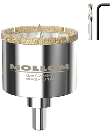 MOLLOM 2-1/16 (52mm) diamanthålskär med 2 styrborrar