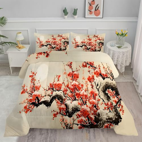 Linfye Bettdecke 155x220 4 Jahreszeiten Retro-Blumen Steppdecke 155x220 Vierjahreszeiten Schlafdecke Ganzjahresdecke, Bettdecke Ohne Bezug Bettdecken Wende Waschbar Antiallergisch BC244