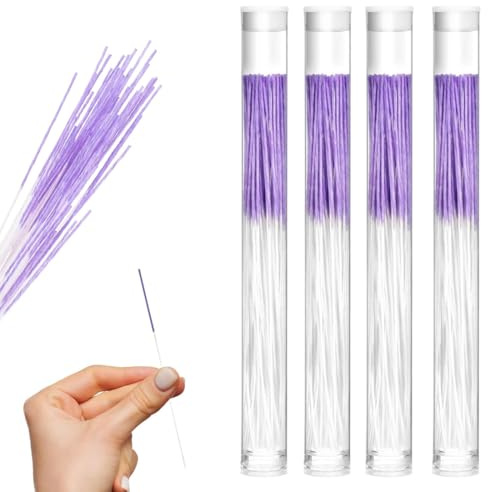 LACHT Pourpre 4 Boîtes,Fil de Nettoyage de Trous de Boucles d'oreilles Soins de Perçage Jetables Ligne de Nettoyage de Perçage Soins de Perçage d’Oreilles Outil de Nettoyage Élimination