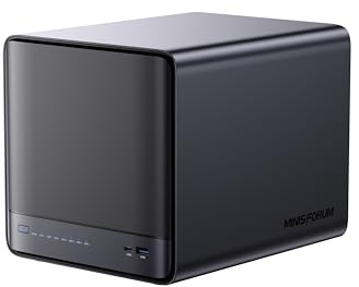 MINISFORUM N5 5 Baies Desktop NAS, Diskstation AMD Ryzen 7 255, DDR5 RAM, 1 x 10GbE, 1 x 5GbE, 1 x M.2 NVMe, 2 x U.2/M.2 2280 NVMe, 8K HDMI, Network Attached Storage