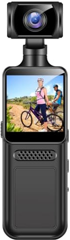 Fangxuee 4G handhållen digitalkamera, bärbar rörelsekamera, 180 graders rotation, videoinspelare för cykel, bärbar videobandspelare, inget