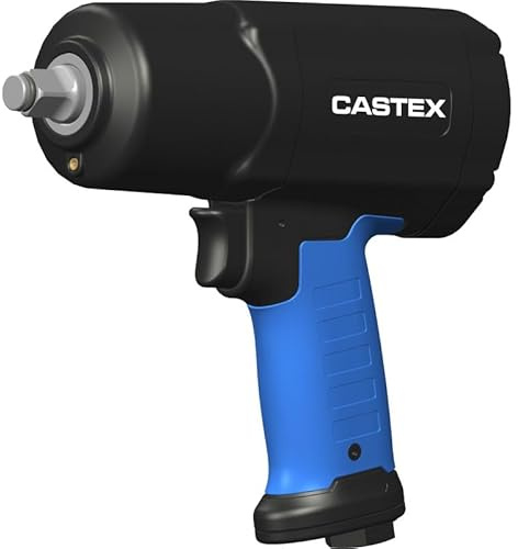 CASTEX Llave de impacto neumática PCAS-004, par de aflojamiento máximo 2230 Nm, accionamiento cuadrado de 12,5 mm (1/2 pulgada) - destornillador neumático de baja vibración para apretar y aflojar