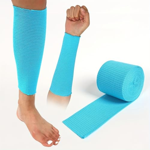 HOMHPLFE 1 Roll Compression Bandage Elastic Tubular Bandage Tubular Tube Stretchable Tube Fixation Roll for Tissue Support, Blue (10cm×5m/3.94in×5.47yds)