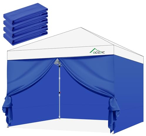 4 Pareti per Gazebo 3x3 Impermeabili e Anti-UV 99% - Teli Laterali per Tendone da Giardino, blu (Solo 4 Parti Laterali, Senza Struttura)