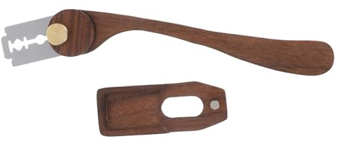 TOYZFRIENDY Couteau Levain en Acier Inoxydable avec Manche en Bois Outil de Scarification pour Boulangerie Accessoire de Pâtissier Professionnel pour Inciser et Façonner Rangement Inclus