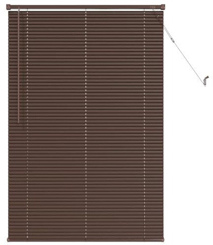 vidaXL Persiana Veneciana Marrón Oscuro con Patrón 150 x 70 cm PVC, Persiana Veneciana Moderna y Resistente para Oficina en casa, filtra luz, Protege privacidad, Uso Interior