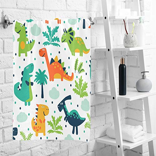 Wamika Süße DinosaurierHandtücher für Kinder, Jungen, Wald, Dino Drache, dünnes Handtuch, weiches Gästehandtuch, tragbare Küche, Geschirrtücher, Waschlappen, Baddekoration, Einweihungsgeschenke,