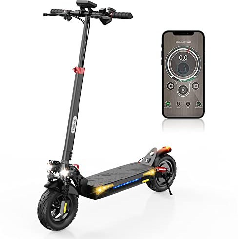iScooter Electric Scooter, iX4 Electric Scooters Adult 10 Inches Off-road Honeycomb Tires, 45 km Long Range, 48V 15Ah Fast E-Scooter, 3 Speed Modes with APP Control, Dual Shock Suspension