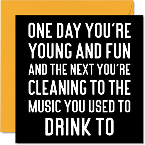 Funny Birthday Cards for Women Men - Music You Used To Drink To - Rude Birthday Cards for Him Her Mum Dad Brother Sister Friend Colleague, 145mm Joke Humour Banter Bday Greeting