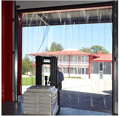 Tamaño Personalizado Lamas Persianas Verticales PVC Transparente Cortina Puerta Tira PVC por Depósito, Fábricas, Supermercados, Instalación Fácil(90x210cm/35.43x82.68in)
