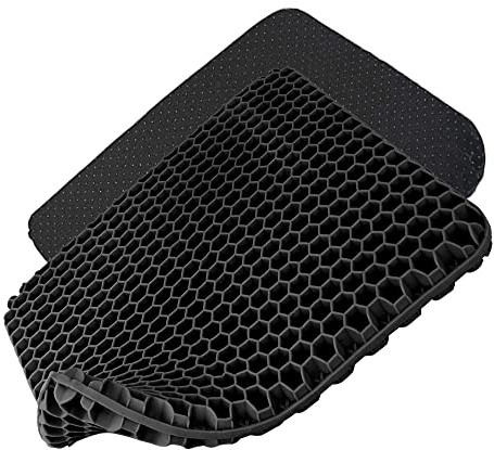 JARAGAR Gel Seat Cushion, Ergonomic Honeycomb Design Egg Seat Cushions for Back&Sciatica Pain Relief, Double Thick Long-Sitting Seat Cushion for Office Chair Desk, Car, Wheelchair, Road Trips