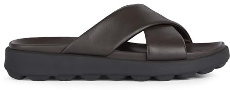 Geox Män U SPHERICA EC6 B Slide Sandal, Mörkbrun, 45 EU, Mörkbrun, 45 EU