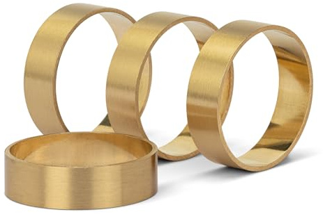 draadwerk servettringar set om 4 | äkta mässing | elegant design | perfekta accenter för jul, middagsfester, semester, bröllop speciella tillfällen (4, guld)