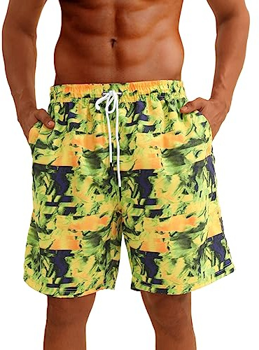 riemot Costume Uomo Mare Pantaloncini Asciugatura Rapida – Costumi da Bagno Estivo Casual Sportivi Shorts con Rete, Tasche e Coulisse Regolabile, Ideali per Piscina e Surf Lungo Spiaggia, M