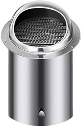 Rund ventilhuva, Soffit luftventil, Förlängd väggkåpa i rostfritt stål, Förlängt luftuttag, Vägg rund avgashuva, Väderbeständigt avgasgaller (Size : 160mm/6.30in-H-370MM)