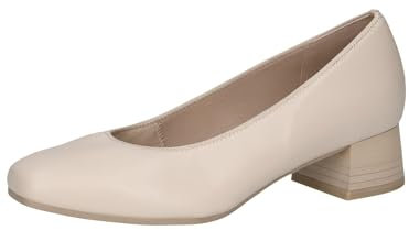 CAPRICE Comfort Damen Pumps aus Leder Mehrweite H, Cremefarben (Cream Perlato), 39 EU