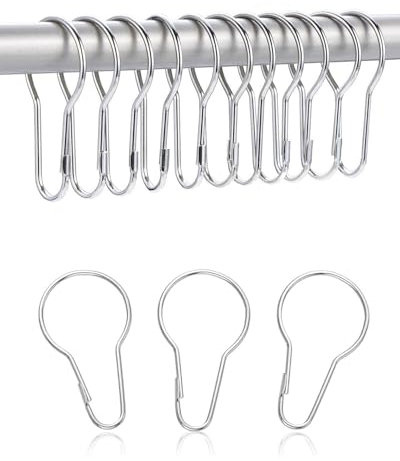 KGDUYC 20 Pcs Anelli per doccia,anelli per tende da doccia,ganci,anelli da appendere in acciaio inox,anelli per tende da doccia per la maggior parte delle tende da doccia o dei rivestimenti per tende