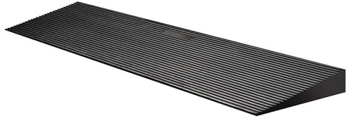 Wiltec Türschwellenrampe bis 50 t, Rollstuhlrampe aus rutschfestem Gummi 900 x 200 x 40 mm, Bordsteinrampe kürzbar für Rollstuhl & Rollator, Rampe für Türen und Badezimmer