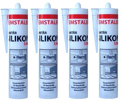 4x Remstaler SANITÄR SILIKON 300ml | Wasserdicht | für Innen- und Außenbereich | weiß und transparent (transparent)