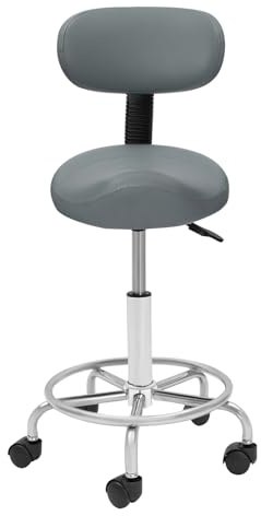 Dofanqing Chaise de pédicure mobile avec aspiration, salon réglable en hauteur, selle avec dossier, tabouret de selle levable, pivotant à 360 °, hauteur et inclinaison réglables, dossier en forme de L