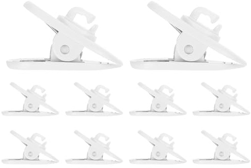 QUARKZMAN 10 Piezas De Sujetacables Para Audífonos Longitud 0.94 Pequeñas Abrazaderas Para Cable De Auriculares Giro De 360 Grados Clip Micrófono Para Cable Redondo Y Plano Color Blanco