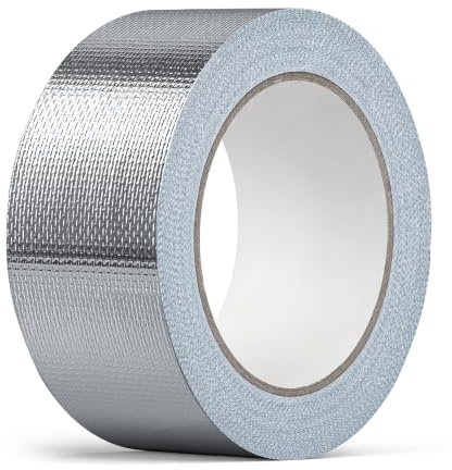 wordmouk 60 mm x 20 m glasfiberförstärkt aluminiumtejp självhäftande aluminiumremsa brandsäker isolering ångspärr självhäftande tejp för rörledningar hög