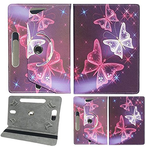 Universal 8.0 inch Tablet Case, Multi-Angle Stand Flip Printed Wallet Case Fits All 8.0 Inch Samsung, Lenovo, Acer, Huawei, Sony, Apple, Toshiba Android Tablets tab devices (Butterfly Blue)