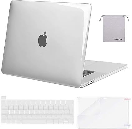 MOSISO Coque Compatible avec MacBook Pro 16 Pouces 2019 Version A2141 avec Touch Bar&Touch ID, Plastique Rigide Coque&Protection Clavier&Protecteur d'écran&Sac Rangement, Transparent Cristal