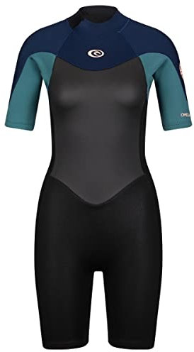 Rip Curl Damen Omega 1.5mm Shorty Neoprenanzug - Grün - E3 Neopren - Mesh Haut vorne und hinten