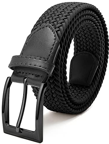 FAIRWIN Men's Golf Belt, Stretch Braided Elastic Woven Casual Jeans Belts 1 3/8 Nylon Web Work Belts for Men