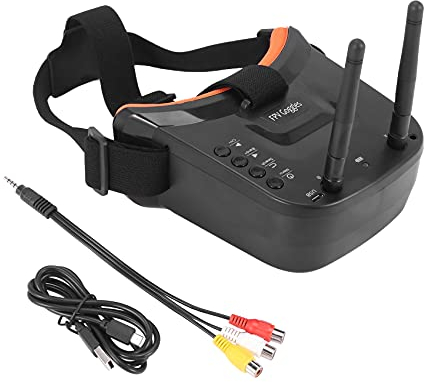 HOMEDEK Mini FPV Brille 3 480X320 Anzeige Doppel Antenne Empfang 5.8G 40Ch mit Batterie Fuer Rc FPV Drohne Quadrocopter