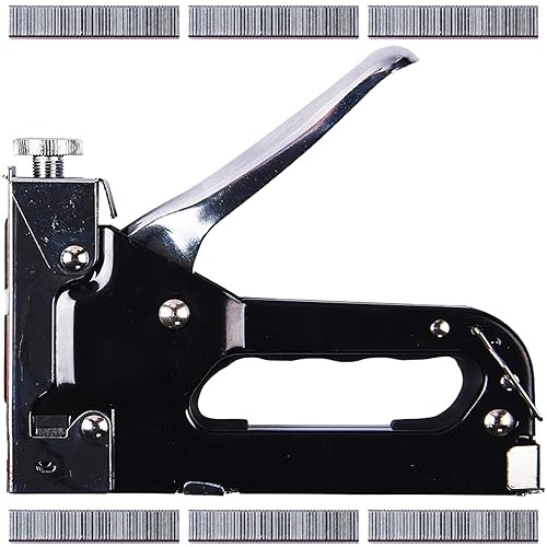3-in-1 Staple Gun Industrial Heavy Duty Tacker Nail Upholstery Stapler Workshop Case Included Impact Pressure Hand Tools UK Free P&P