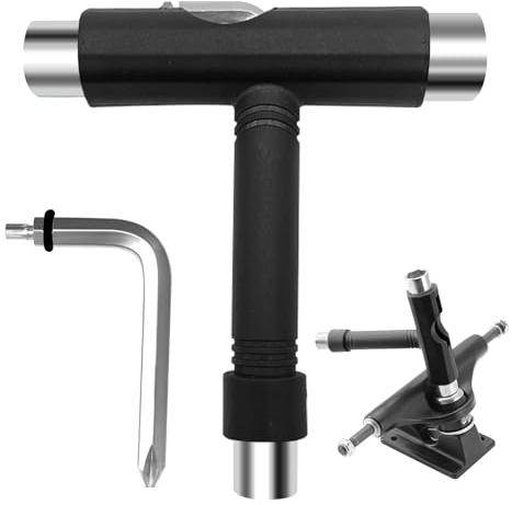 AMDZGLB Outils de Skate T Forme Skate Accesoire Tout-en-Un Outil Portable avec Tournevis pour Débogage et Maintenance du Skateboard