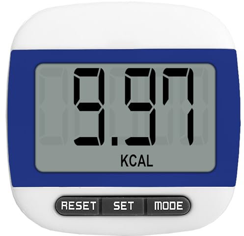 Raysha Pedometer Step Counter, Portable Walking Pedometer, Sport Pedometer- Distance, Step, Calories and Fitness Tracker for Men, Women, and Kids (Blue)