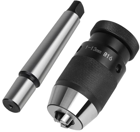 EFUTURETIME Portabrocas MT2, B16, 1-13mm, con Mandril Cónico MT2, Portabrocas sin Llave MK2 para Torno Taladradora Taladradora de Banco Taladros de Columna