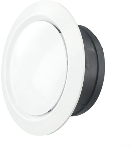 Griglia di ventilazione regolabile in ABS per il volume dell'aria a soffitto, con design di montaggio, per scarico interno e riduzione del rumore (150 mm)