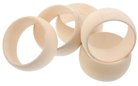 Garneck 5pcs Natural Wood Bangles Wide Round Wooden Bracelets Unfinished Blank for DIY Jewelry Making Painting Craft Projects Creative Activities