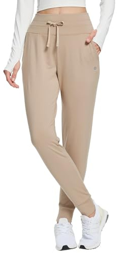 baleaf Women's Thermal Pants Snow Waterproof Fleece Lined Leggings Joggers Sweatpants Warm High Waisted Cold Hiking 30 Khaki M