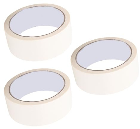 Aramox Ruban de Peintre, Paquet de 3 Rubans de Masquage pour Peinture Murale de Voiture, Bricolage Artisanat Arts étiquetage Voiture Retrait Facile 35 Mm de Large 20 M de Longueur (WHITE)