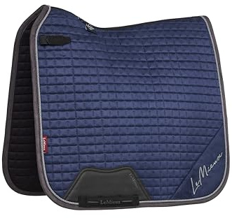 LeMieux Bijoux Suede Dressage Square - Equestrian Horse Riding Saddle Pad - Navy - Large
