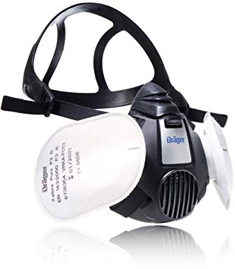Dräger X-plore 3500 avec 2 filtres Pure P3 - Masque respiratoire Demi-masque pour la construction, la rénovation et le ponçage - Masque anti-poussières, particules - Taille L