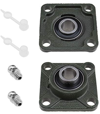 OTOTEC 2 st 20 mm UCF204 kuddblocklager med oljemunstycke självjusterande 4-bult fyrkantig fläns monterat lager för transportsystem tryckmaskin