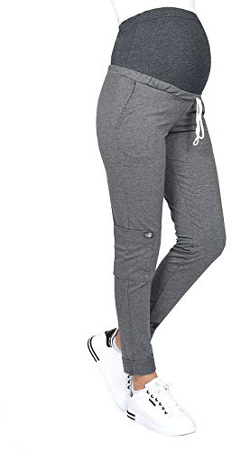 MijaCulture Zoe M002 - Pantalones de maternidad con panel abdominal gris grafito S