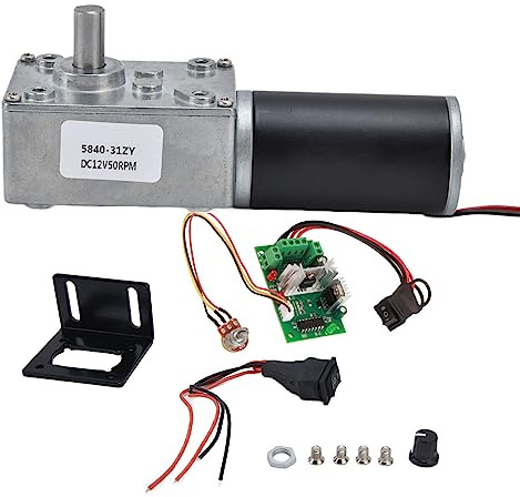 12V 200RPM DC Schneckengetriebemotor mit Gouverneur 15kg.cm 31mm Hohe Torsion Selbsthemmende Motor Reversed Mini Turbine Getriebemotor für DIY Roboter Drehtisch Türschloss Vorhang Maschine