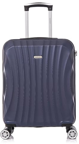 RAYKONG Maleta de Cabina ABS 55x40x20cm (40L) - Maletas de Viaje Pequeñas Ligeras 20 Pulgadas - AzulMarino