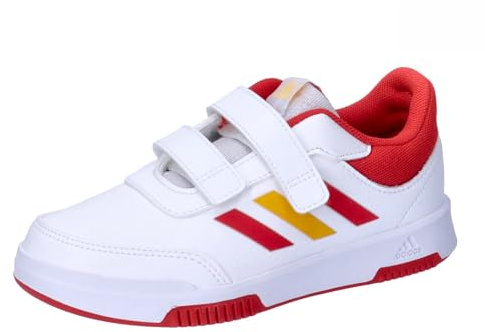 adidas Tensaur Hook and Loop Shoes, Zapatillas Unisex niños, FTWR White Collegiate Red Collegiate Gold, 35 EU